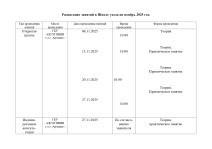 Расписание занятий в Школе ухода на ноябрь 2025